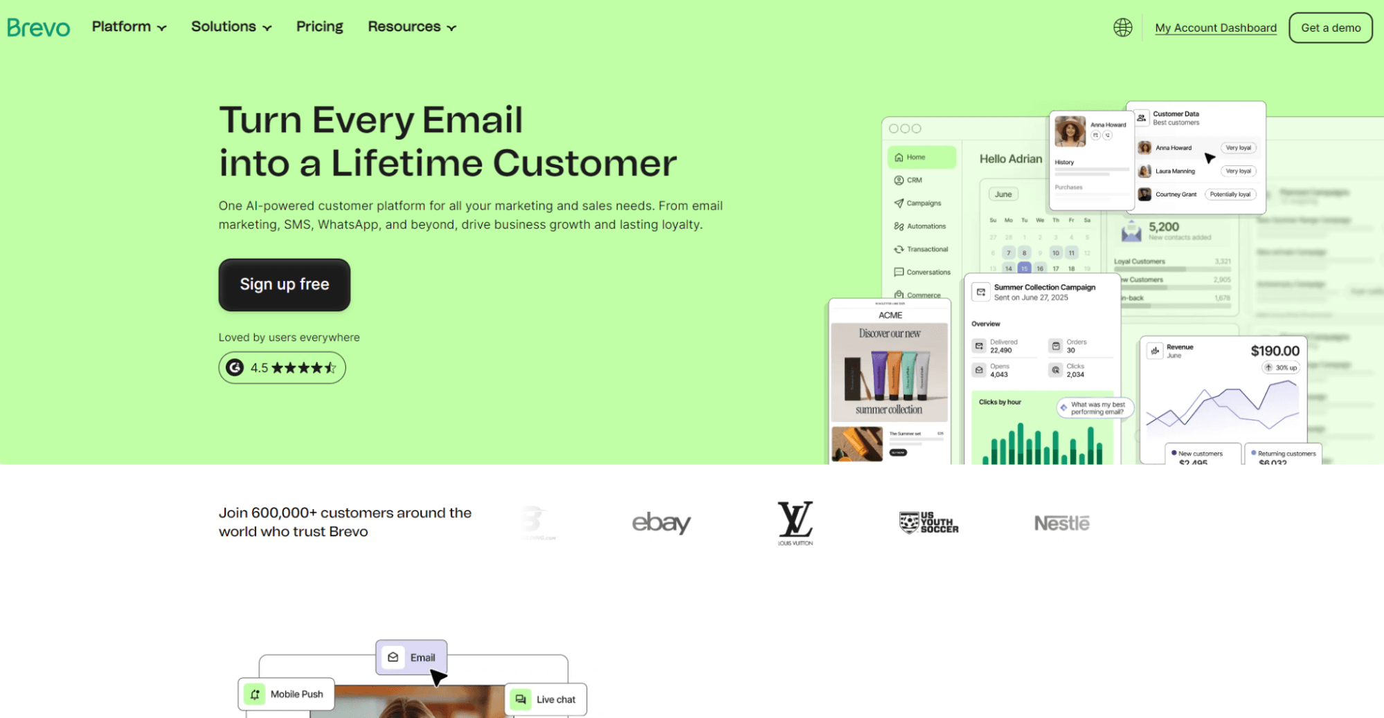 Mailchimp alternatives: Brevo home page