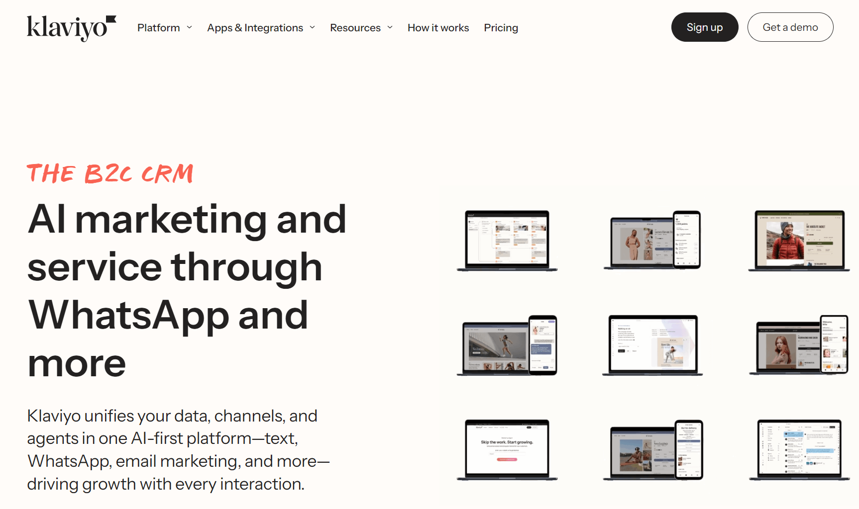 Email automation: Klaviyo home page