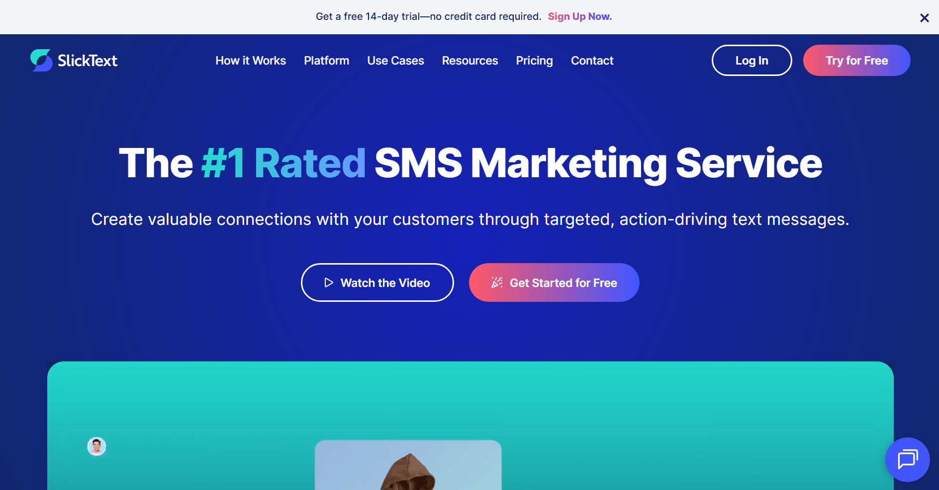 Mass texting service: SlickText home page