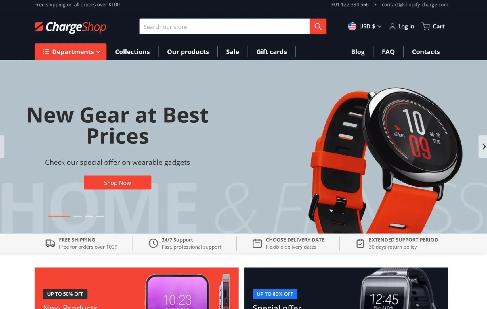 Best Shopify themes: Charge theme