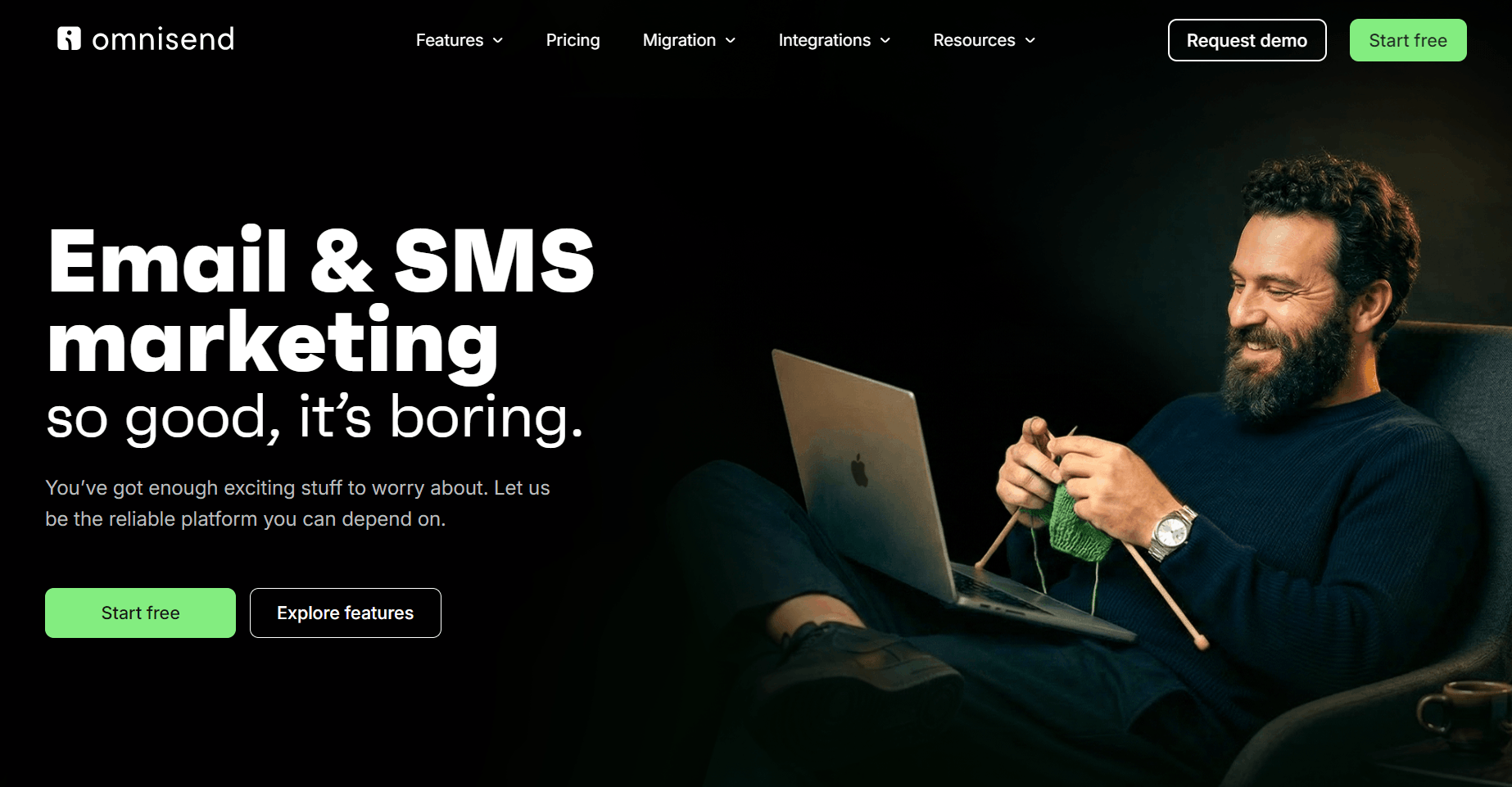 GetResponse alternatives: Omnisend home page