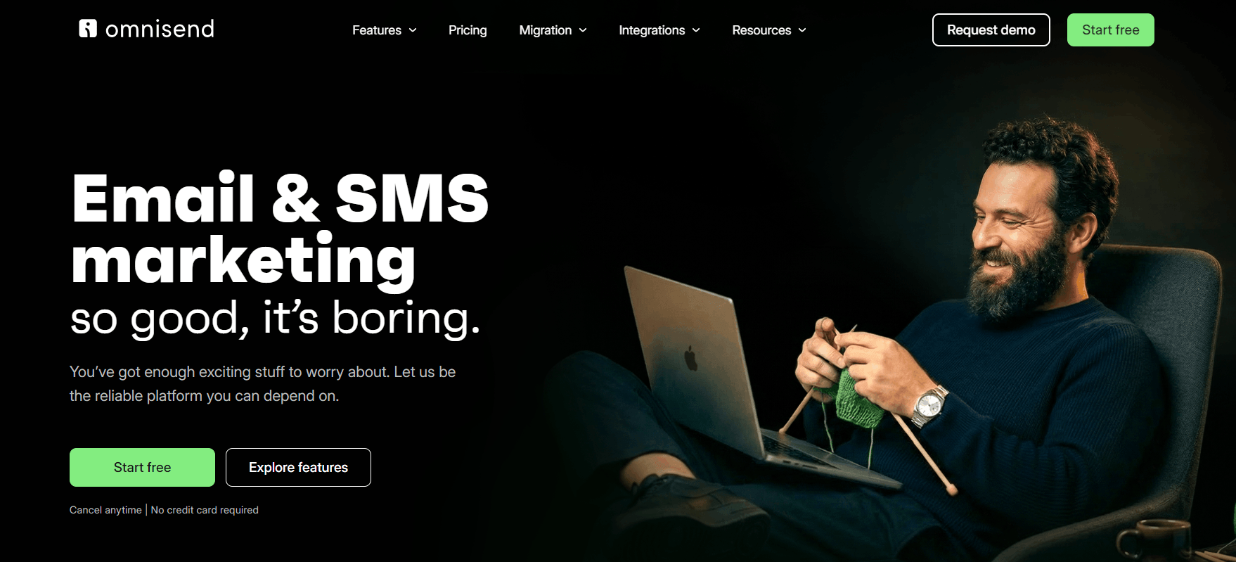 Sender alternatives: Omnisend home page