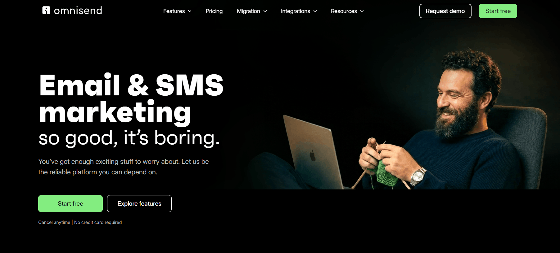 Kit alternatives: Omnisend home page