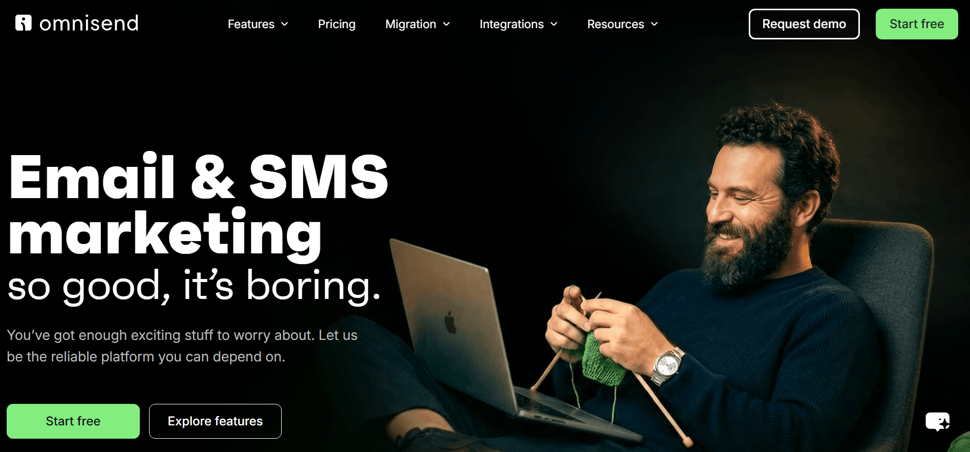 Sendlane alternatives: Omnisend home page