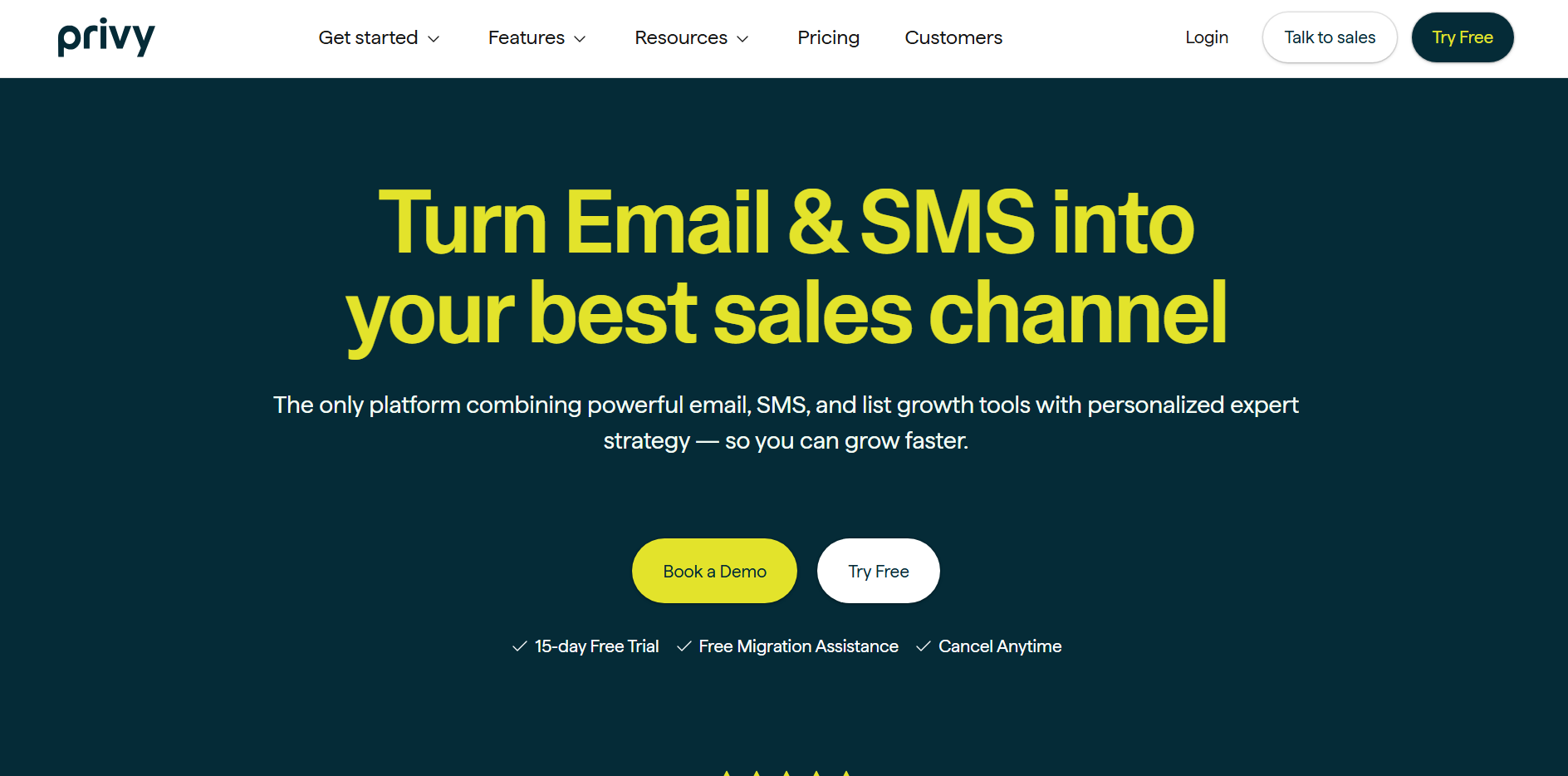 Shopify Email alternatives: Privy home page