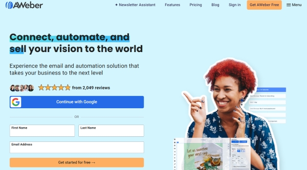 Drip alternatives: AWeber home page