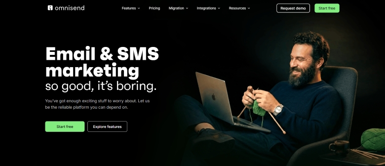 Drip alternatives: Omnisend home page