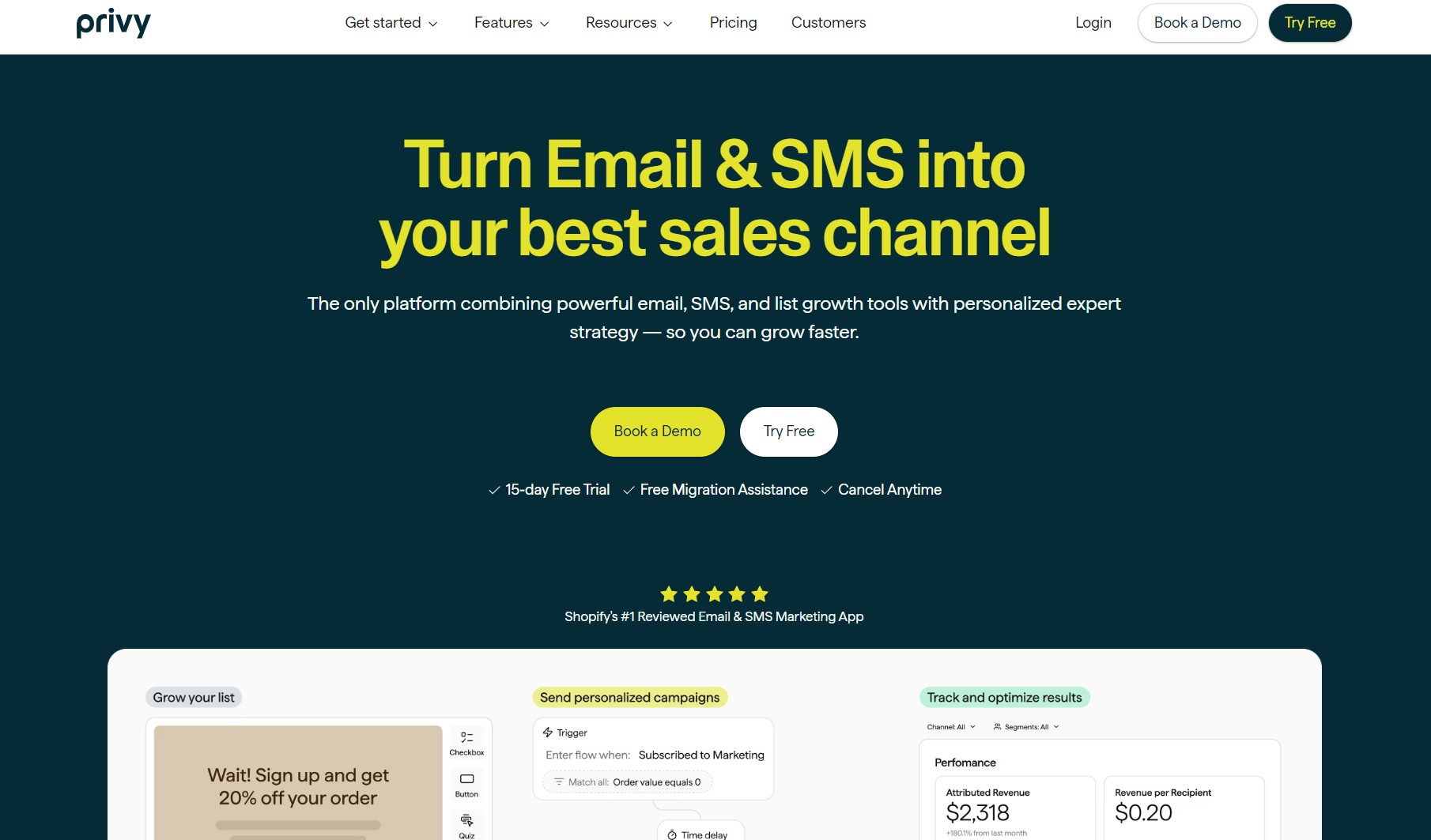 Klaviyo alternatives: Privy home page