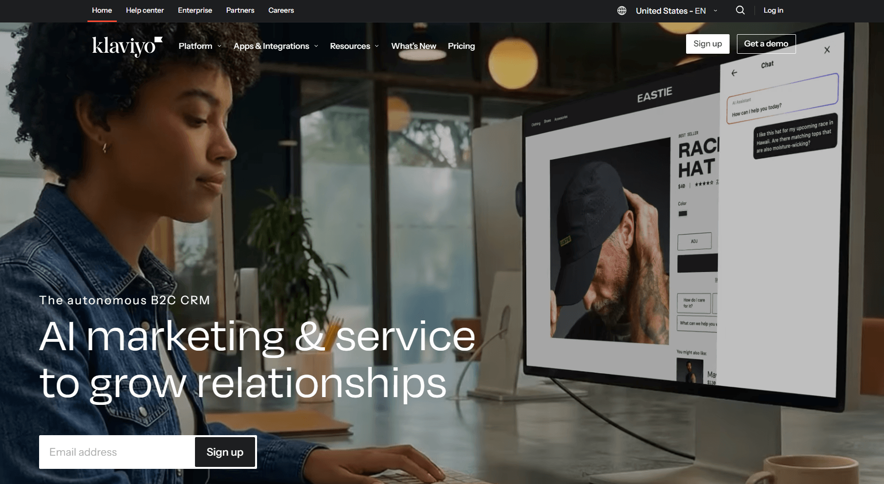 GetResponse alternatives: Klaviyo home page