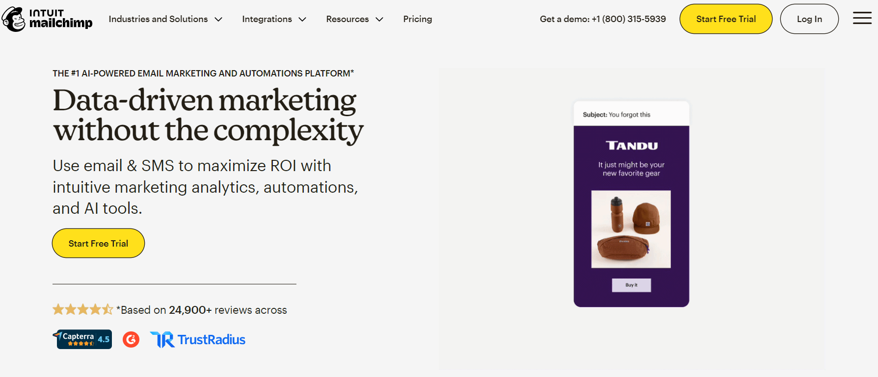 Kit alternatives: Mailchimp home page