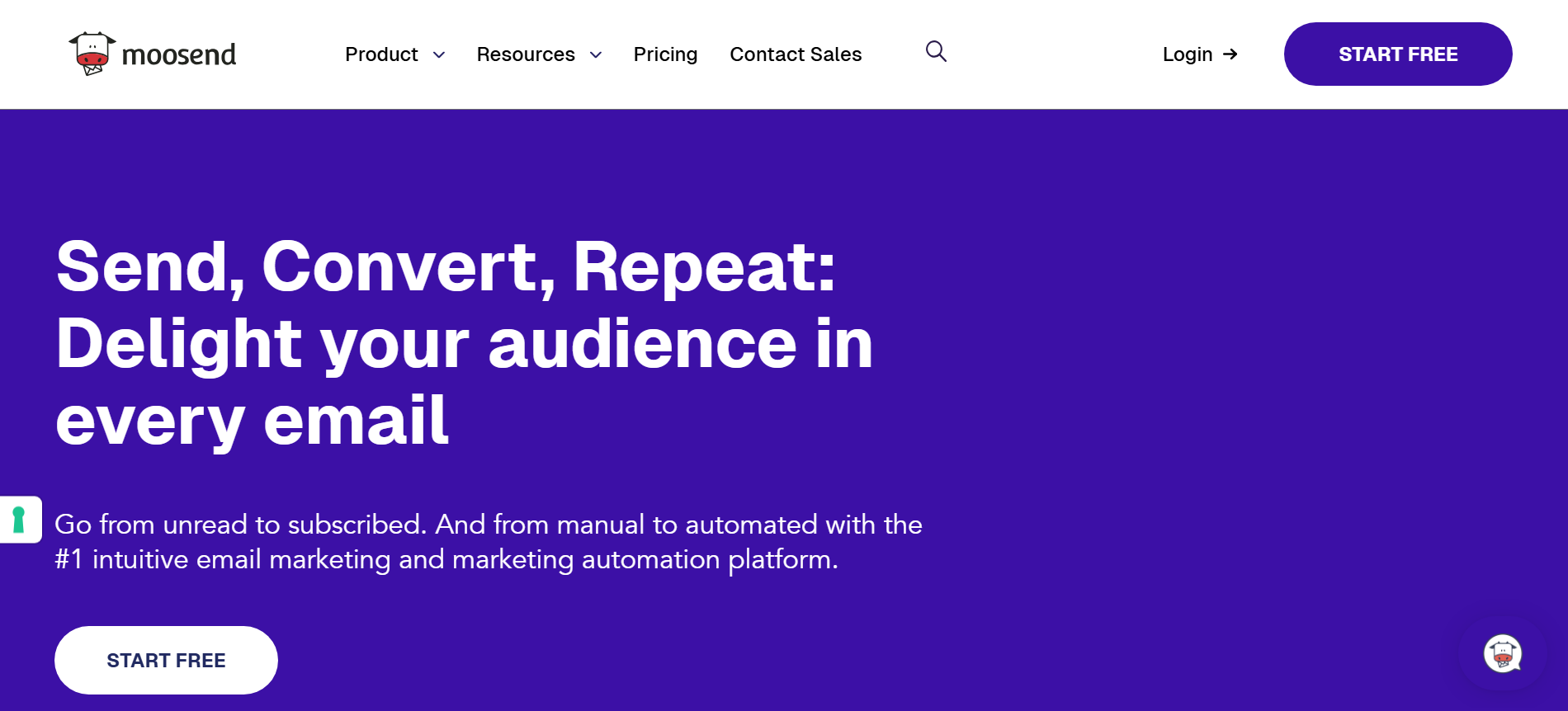 Sendlane alternatives: Moosend home page