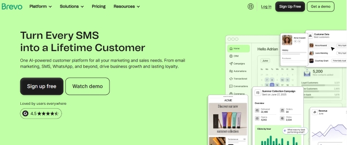 Drip alternatives: Brevo home page