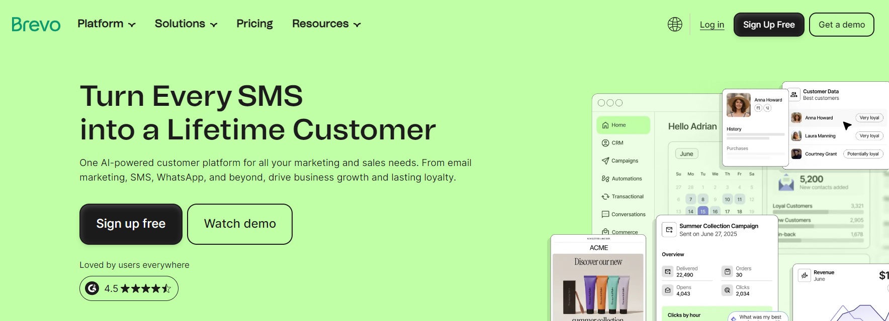 Kit alternatives: Brevo home page