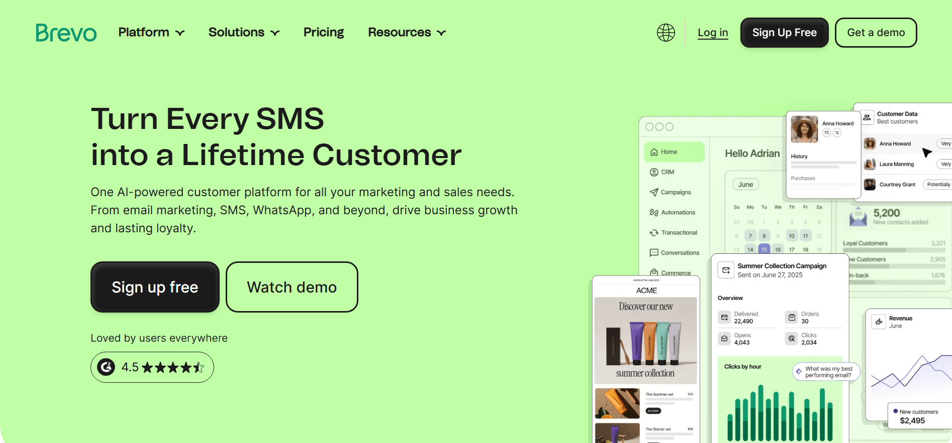 Sendlane alternatives: Brevo home page