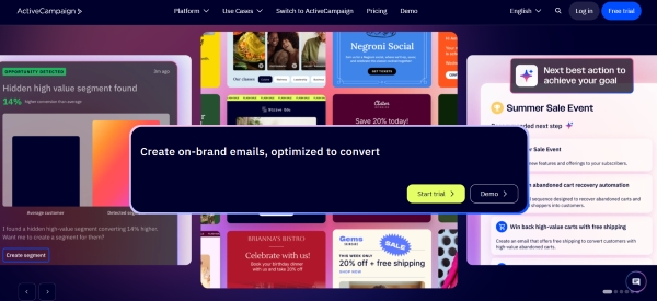 Drip alternatives: ActiveCampaign home page