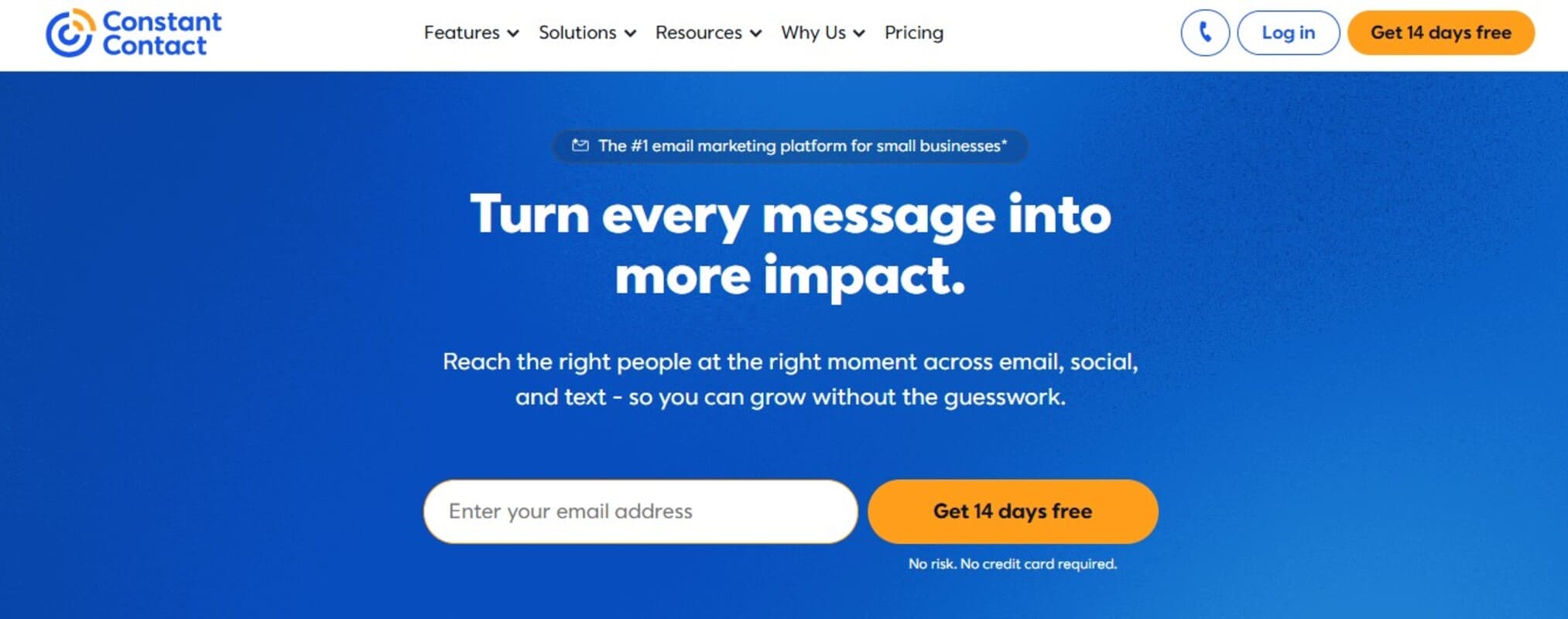Dotdigital alternatives: Constant Contact home page