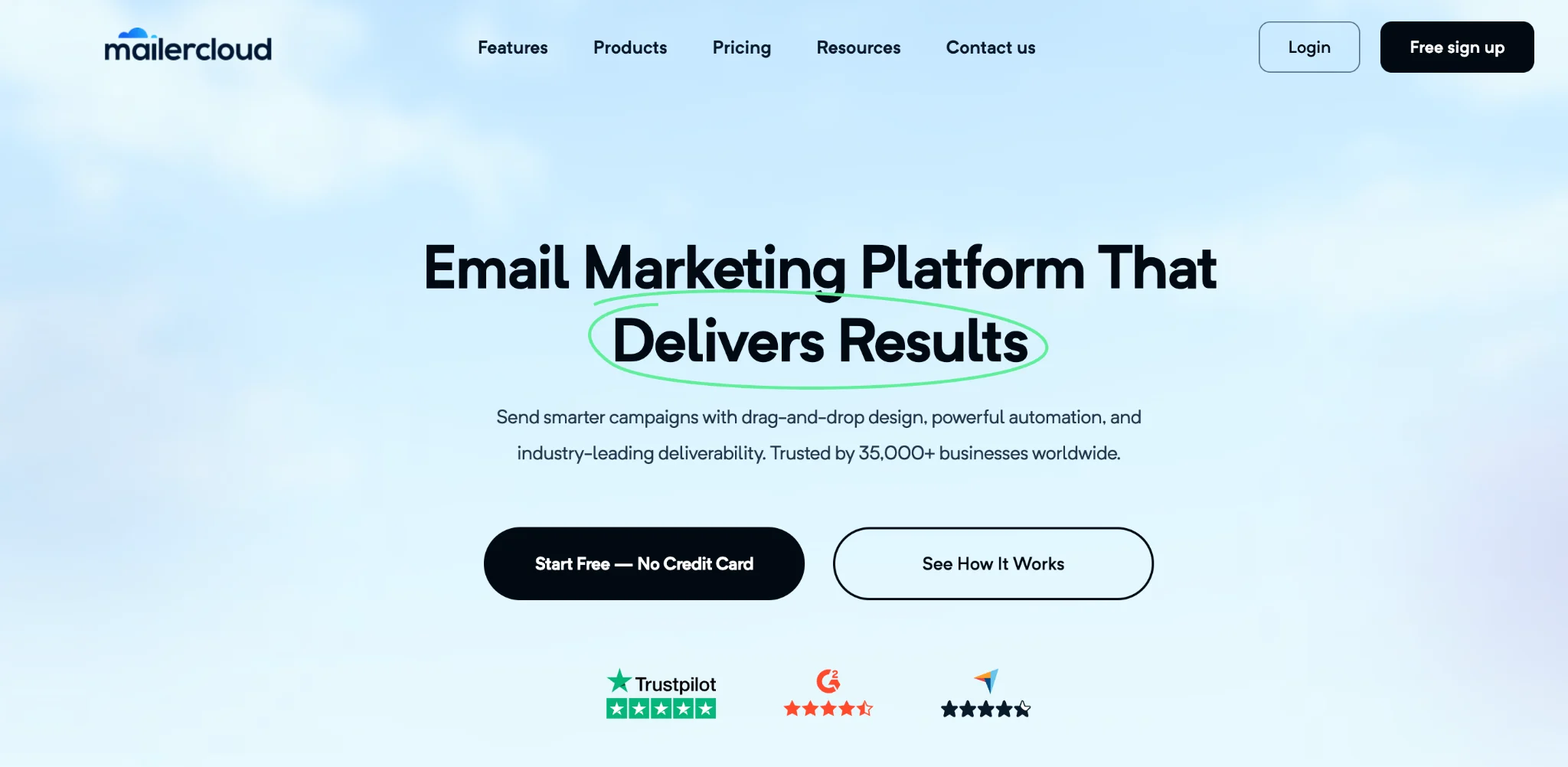 Mailercloud homepage