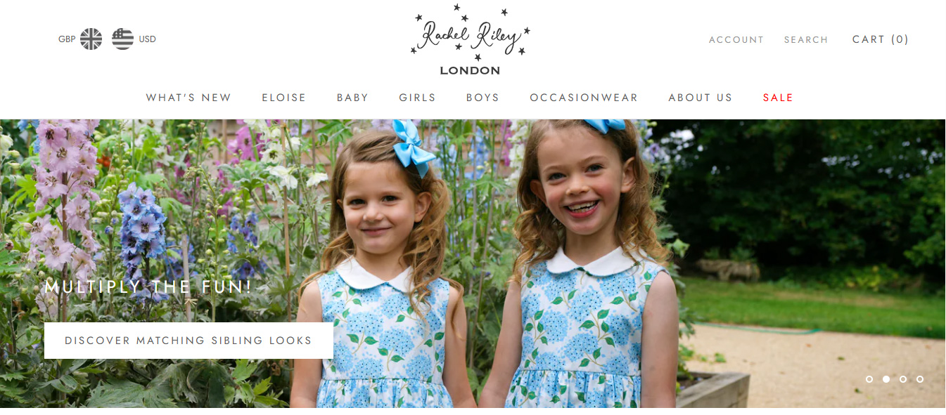 Most profitable products to sell online: Rachel Riley home page