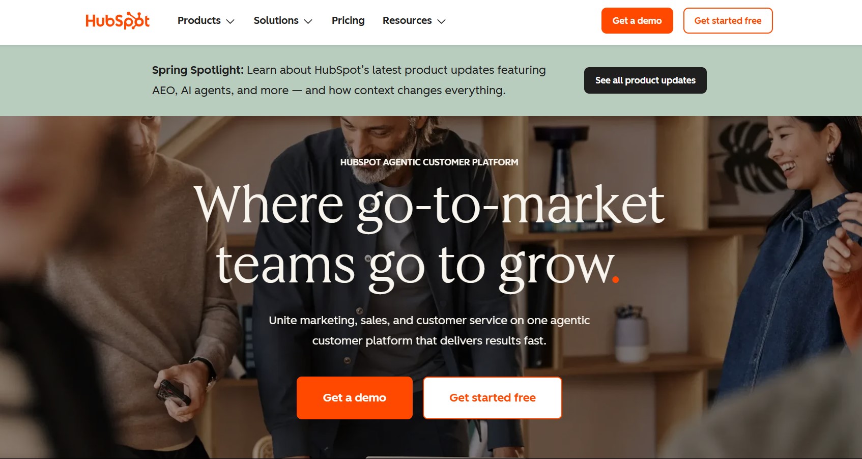Campaign Monitor alternatives: HubSpot home page