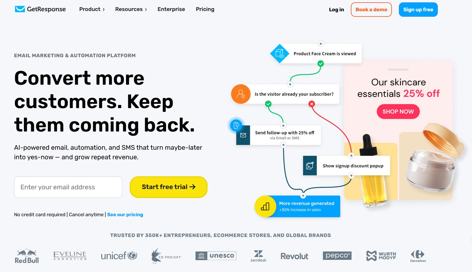 Campaign Monitor alternatives: GetResponse home page