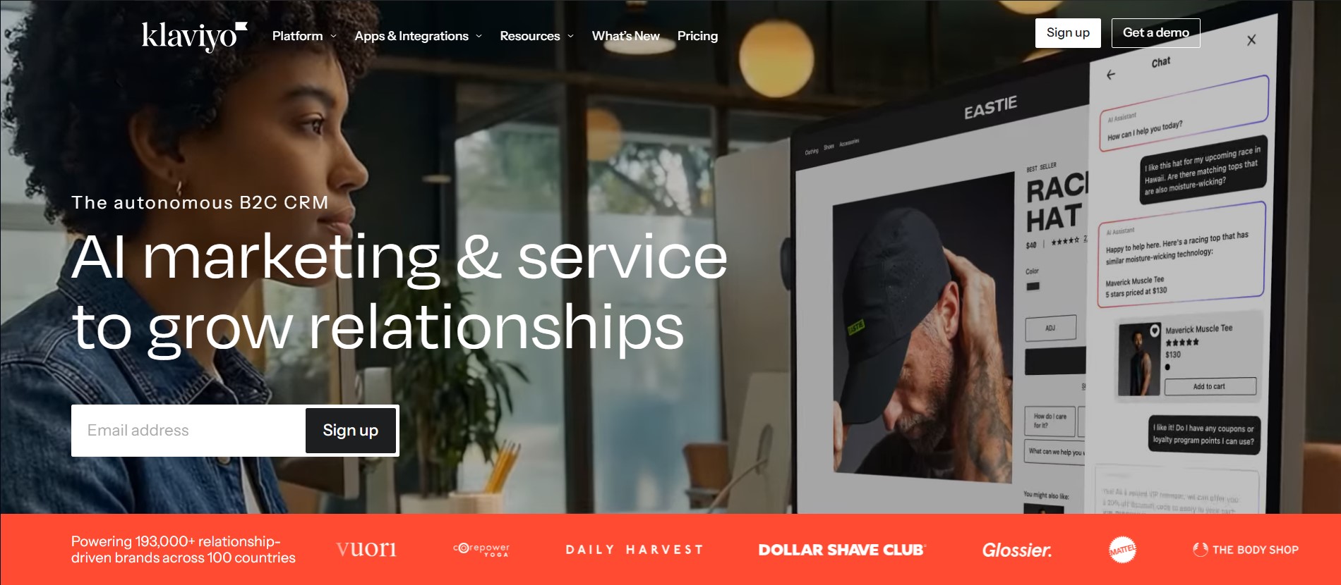 Campaign Monitor alternatives: Klaviyo home page