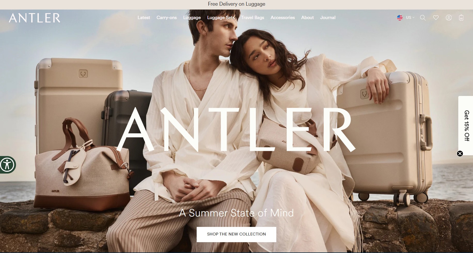 Ecommerce website examples: antler home page