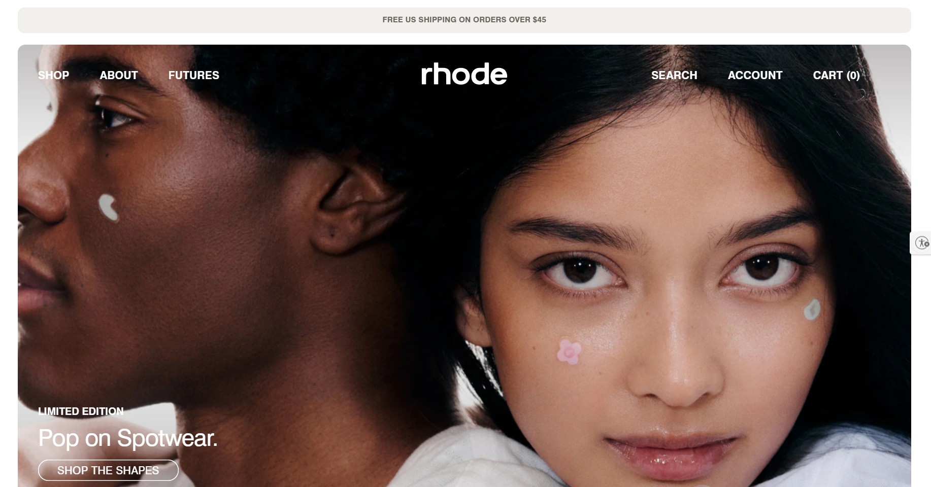 Ecommerce website examples: rhode home page