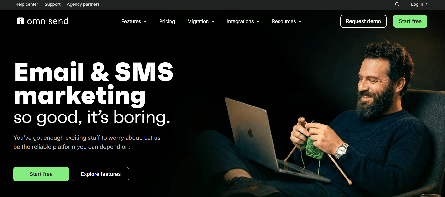 Attentive alternatives: Omnisend home page