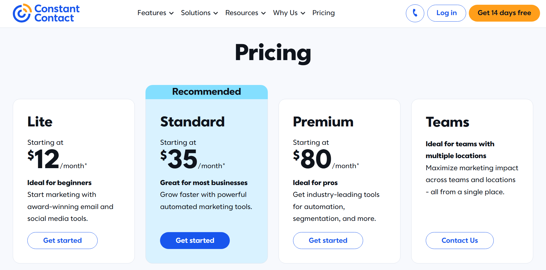 Constant Contact Pricing: Plans, Costs & Fees [2026 ]