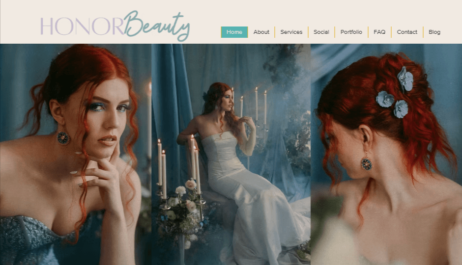 Wix stores examples: Honor Beauty home page