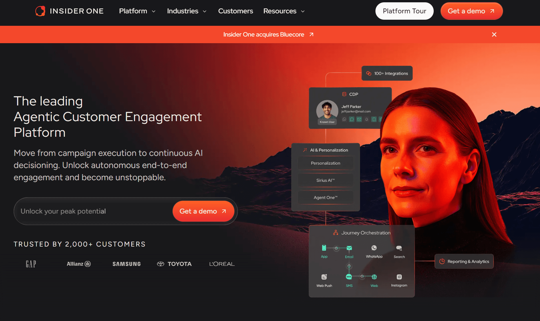 Attentive alternatives: Insider One home page
