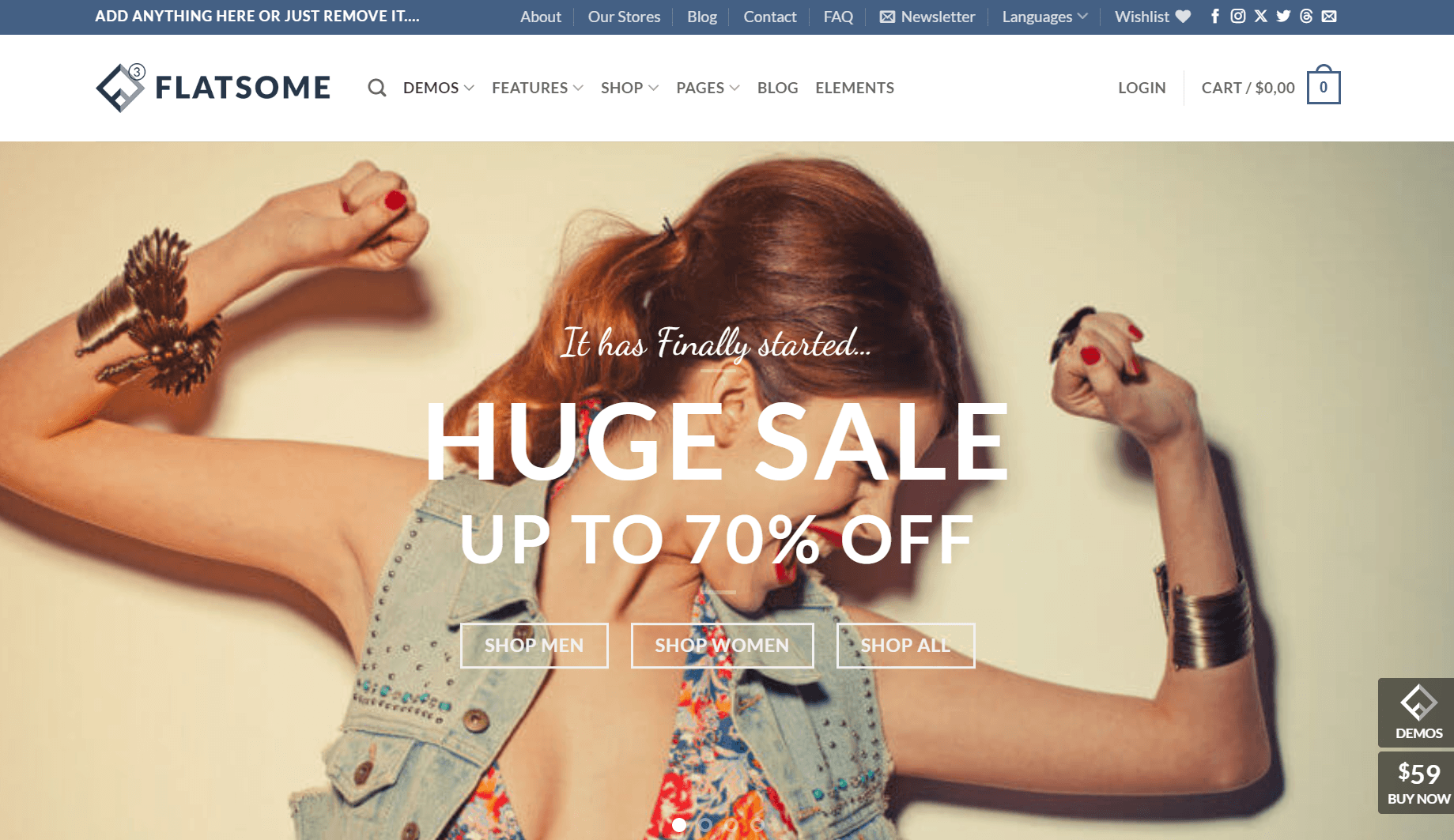 WordPress ecommerce themes: Flatsome demo