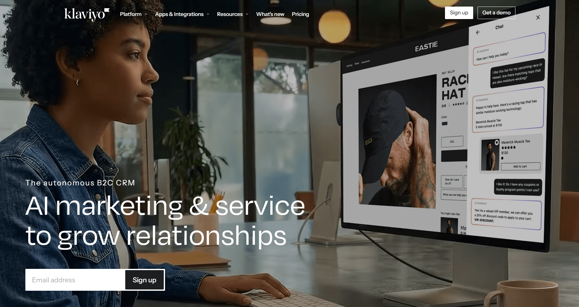 Attentive alternatives: Klaviyo home page
