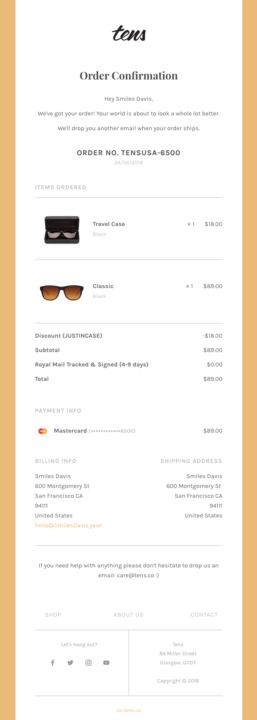 Order Confirmation Email Example Order Confirmation Email Templates for 2026