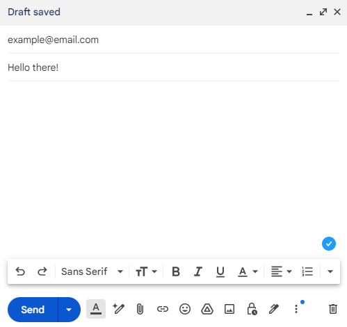 Link to an email in WordPress: Alt text: Compose window showing pre-populated subject line from WordPress mailto link.