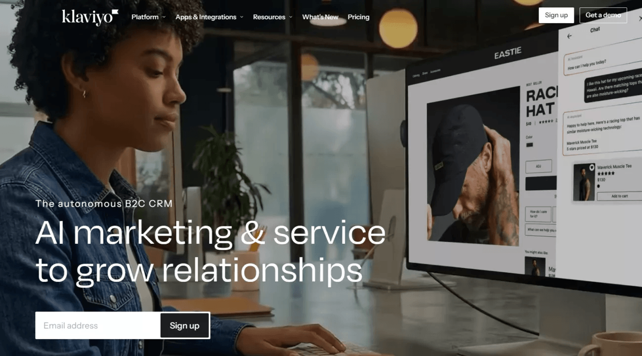 Email automation tools: Klaviyo home page