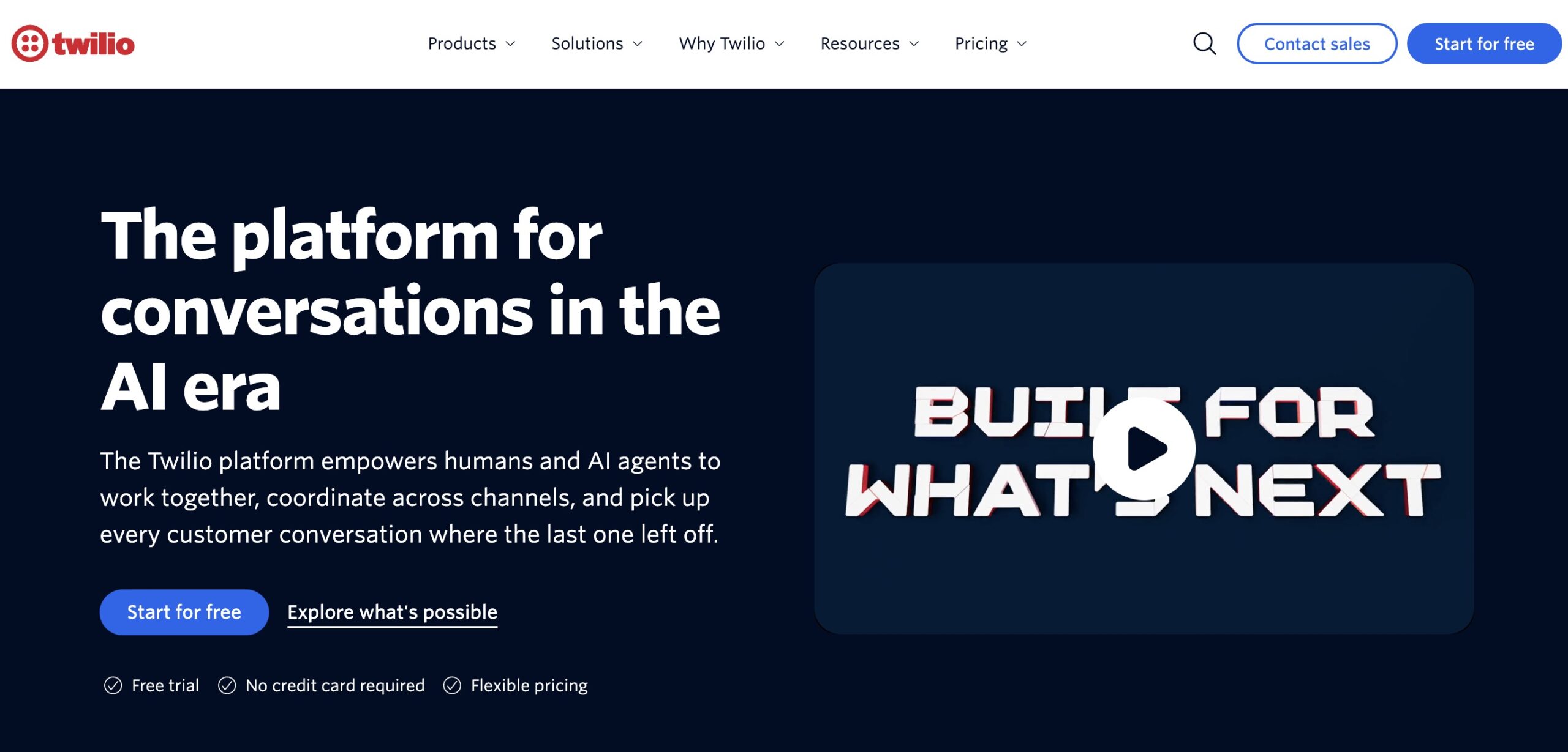 EZ texting alternatives: Twilio home page