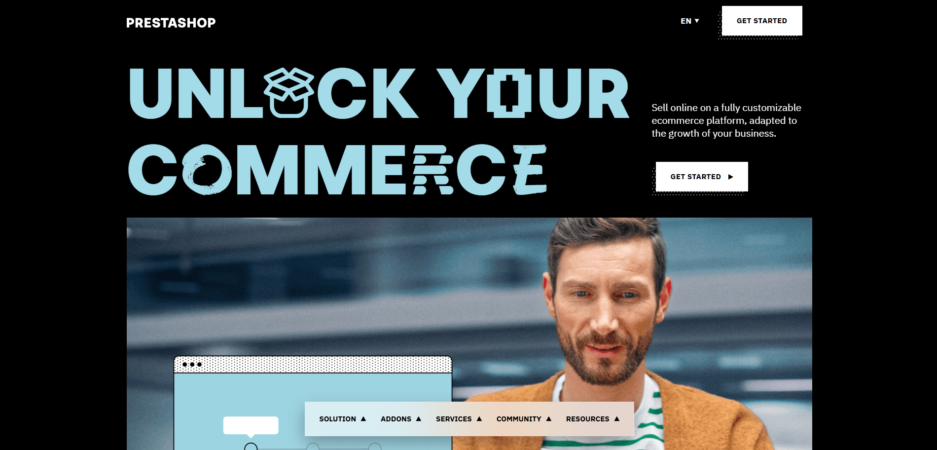 Best ecommerce platform: PrestaShop home page