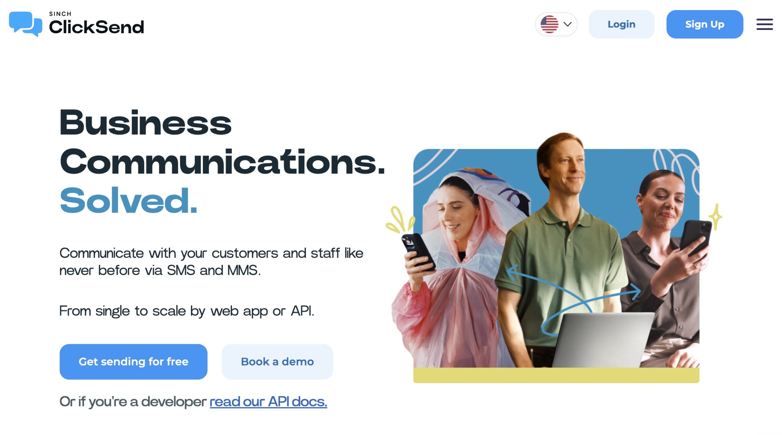 EZ texting alternatives: ClickSend home page