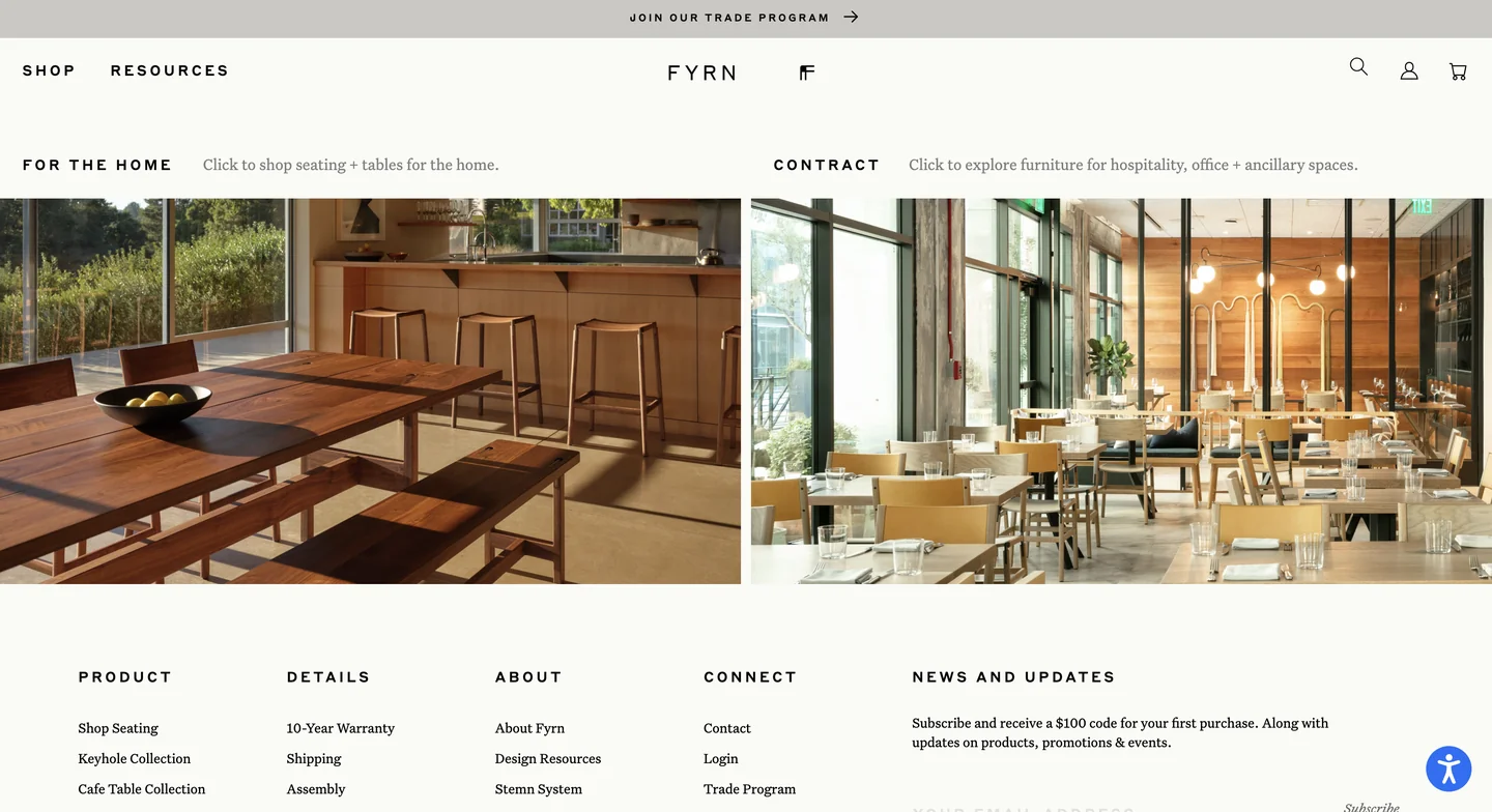 Left shows a modern home dining area; right displays a spacious restaurant with wooden tables and chairs.