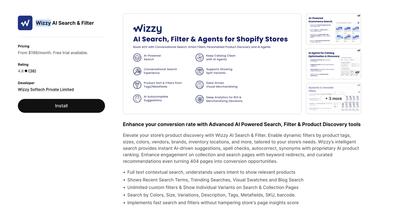 Wizzy: AI Search, Filter & Agents for Shopify—boost conversions with advanced search, filtering, and AI agents.