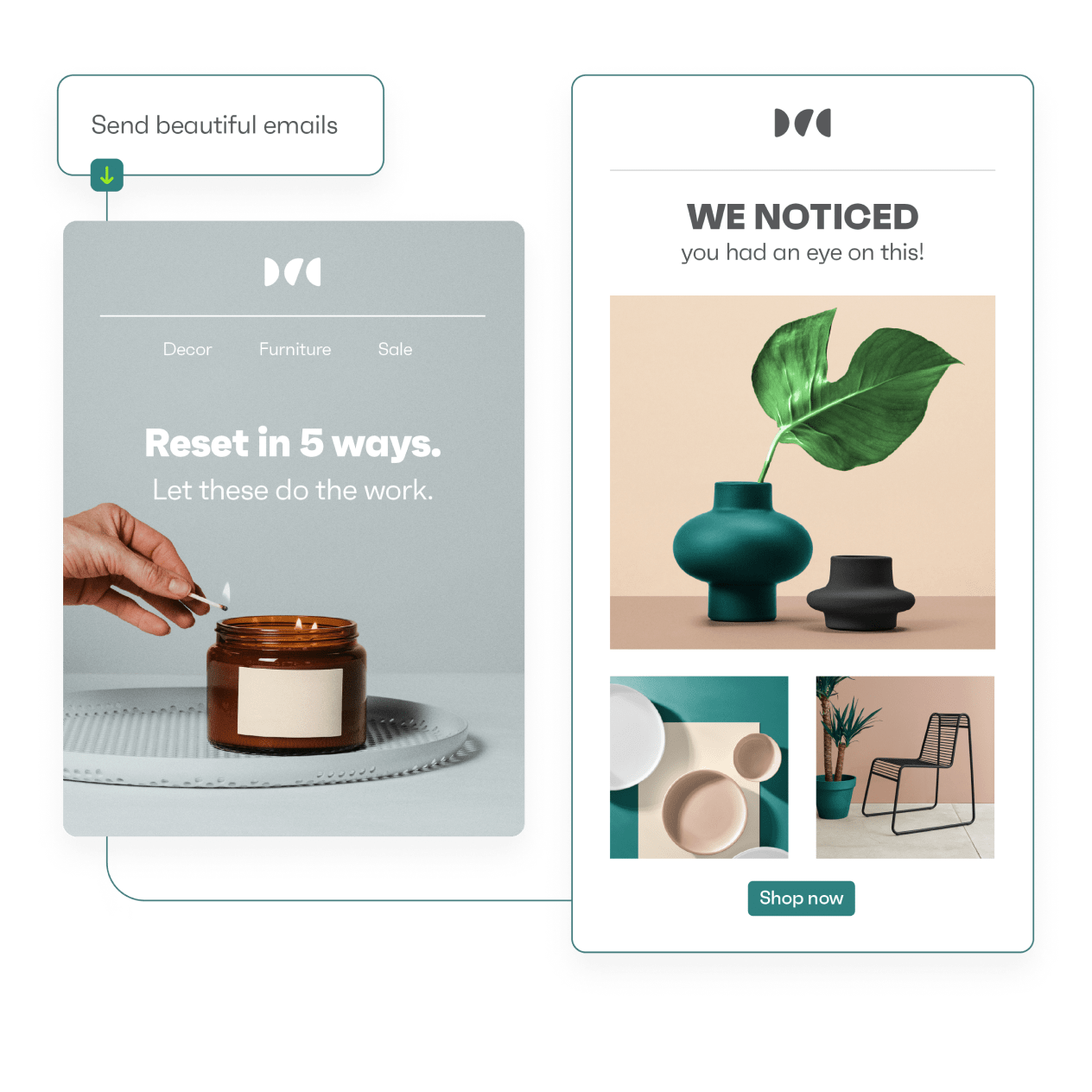 Build shoppable emails in minutes