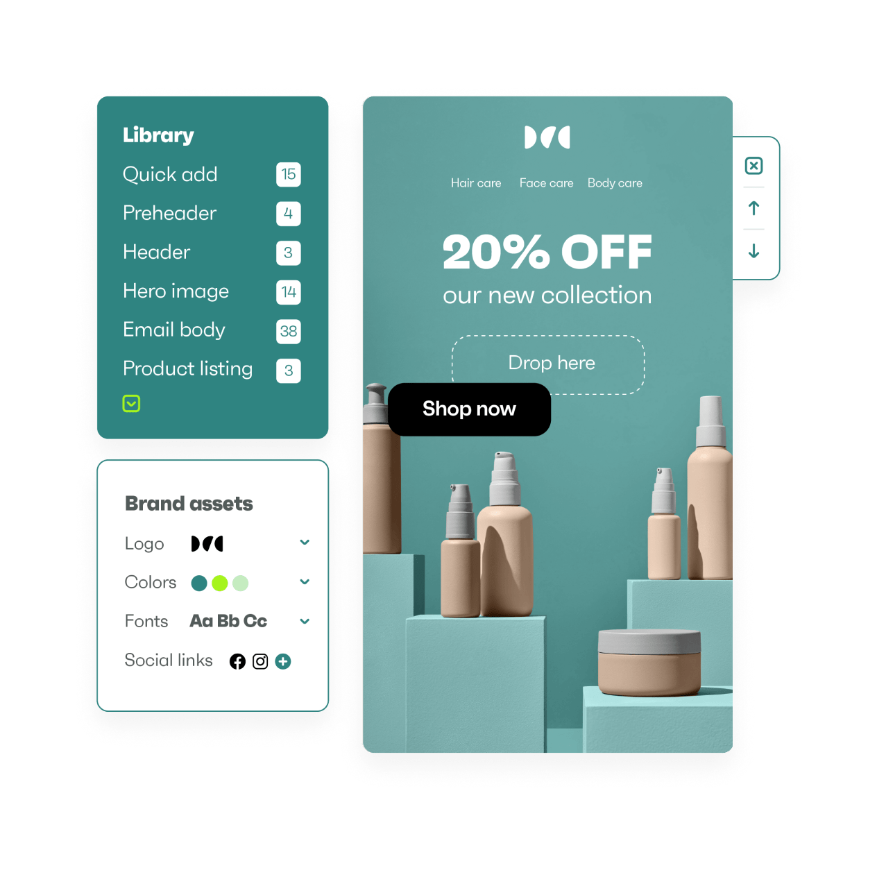 Build shoppable emails in minutes, not hours
