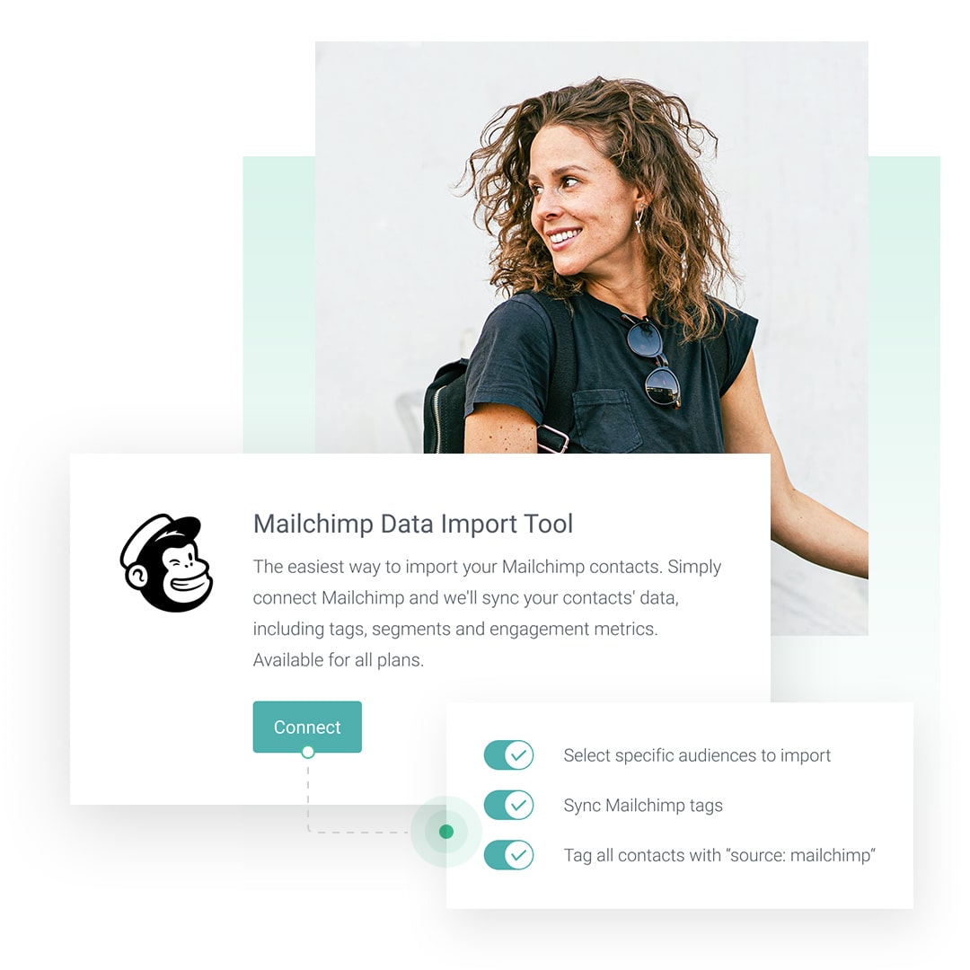 Built-in Mailchimp migration tool