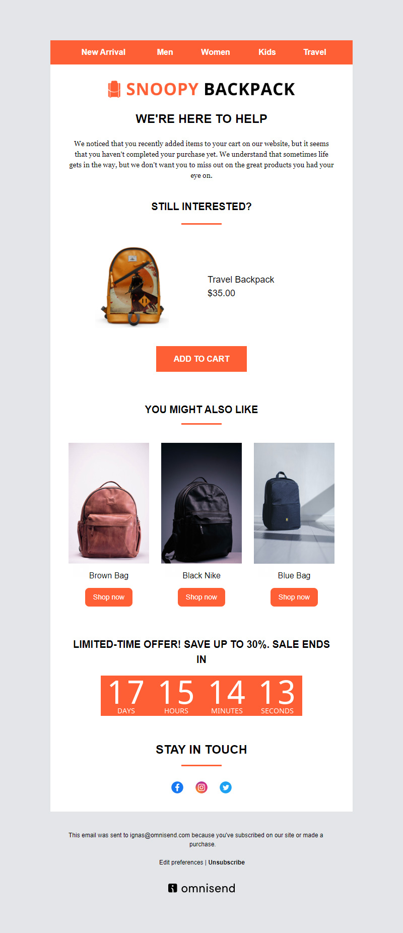 abandoned cart email templates