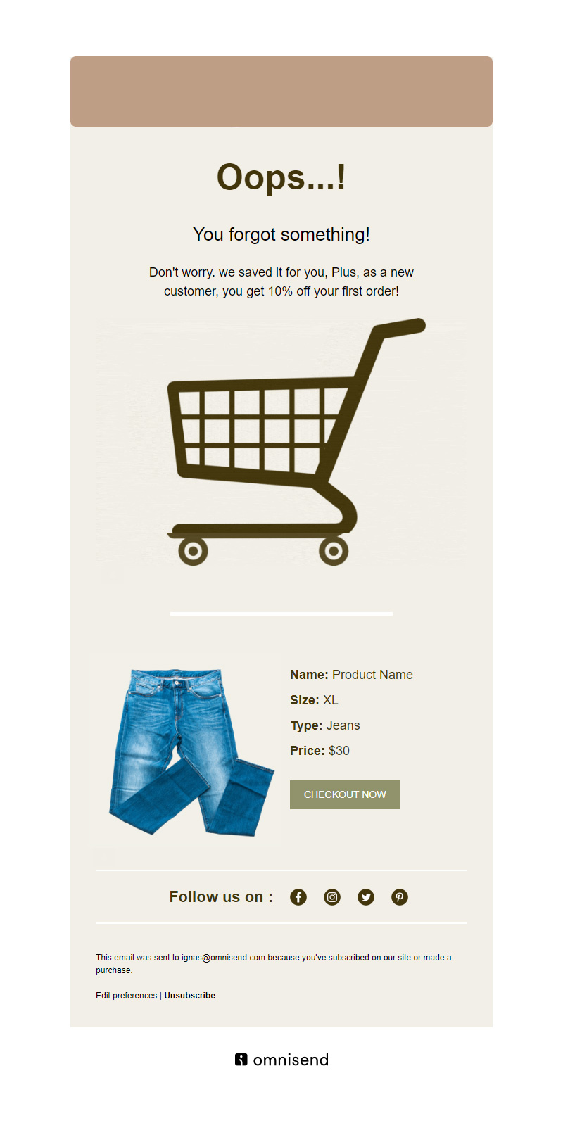 Free Abandoned Cart Email Templates