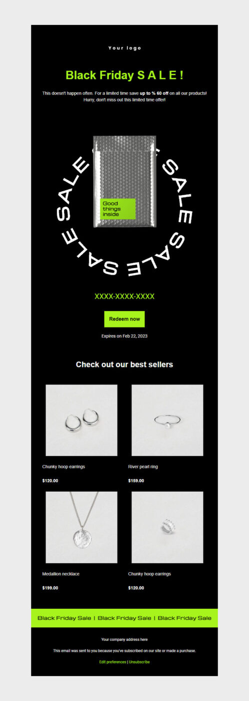 Black Friday newsletter templates