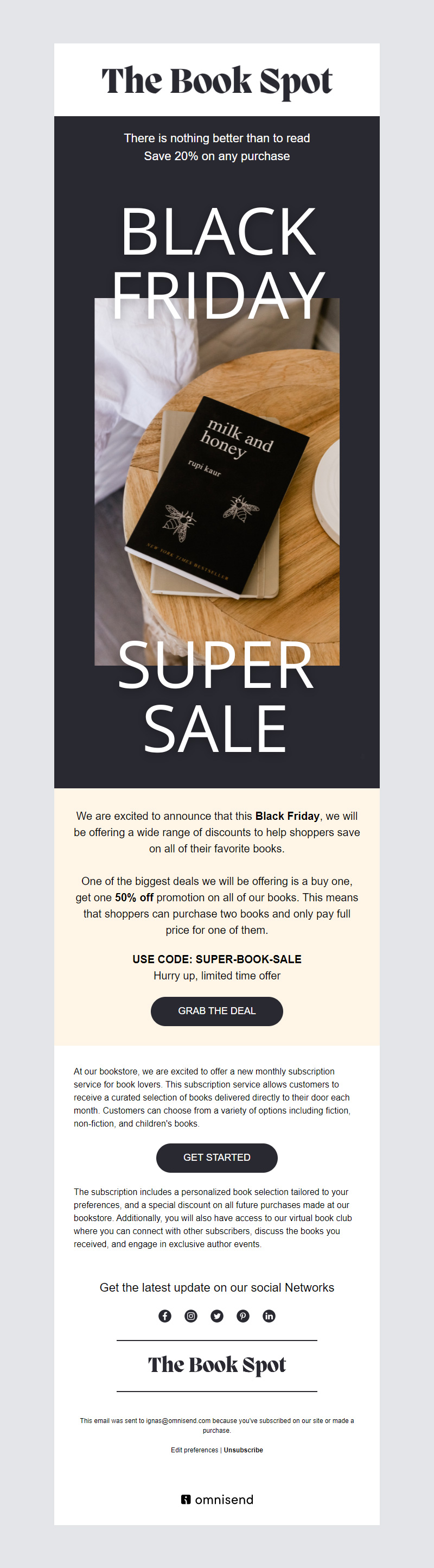 Black friday super sale newsletter template