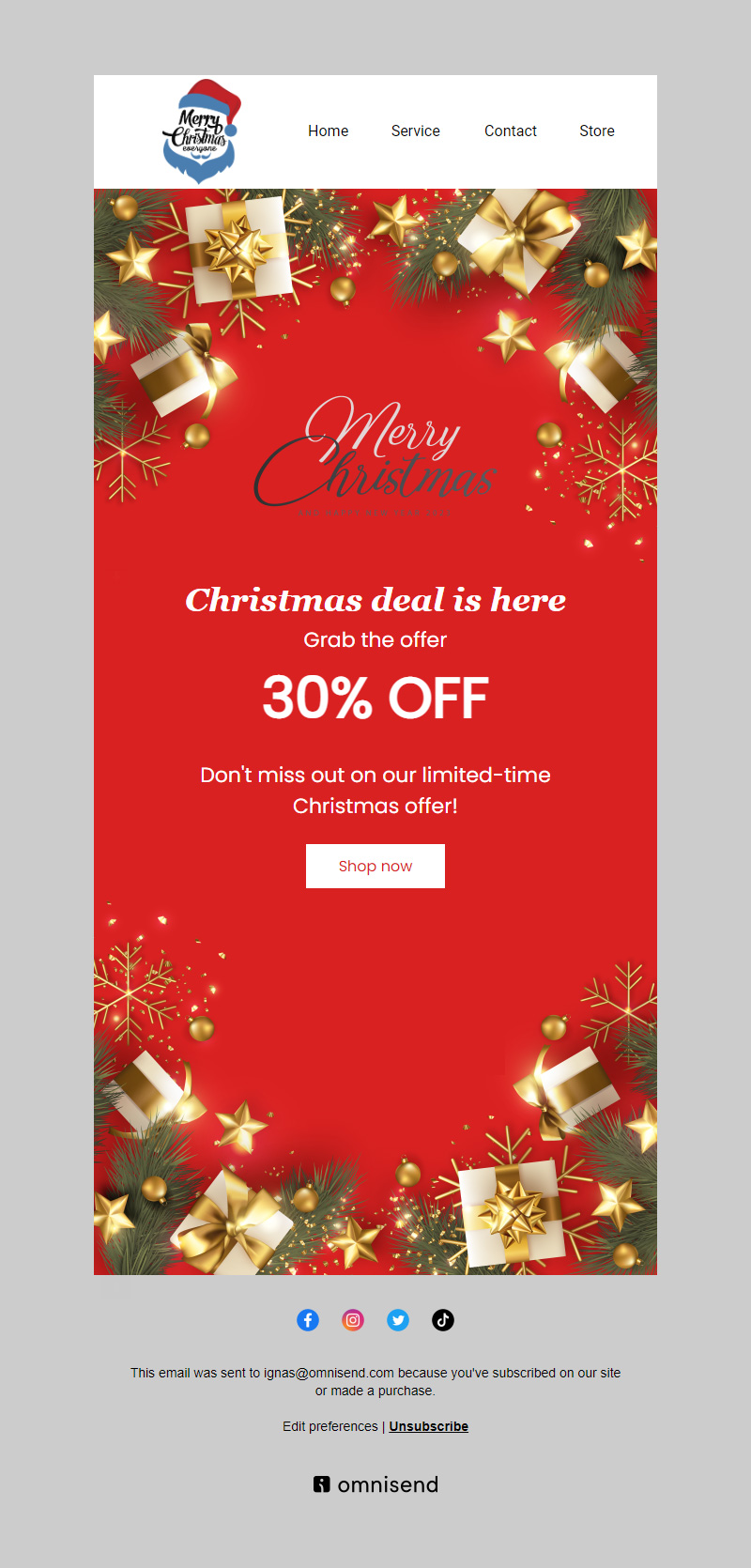 Christmas email newsletter template | Omnisend