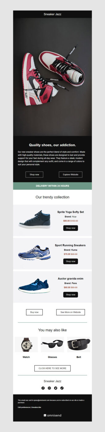 Shoes email templates